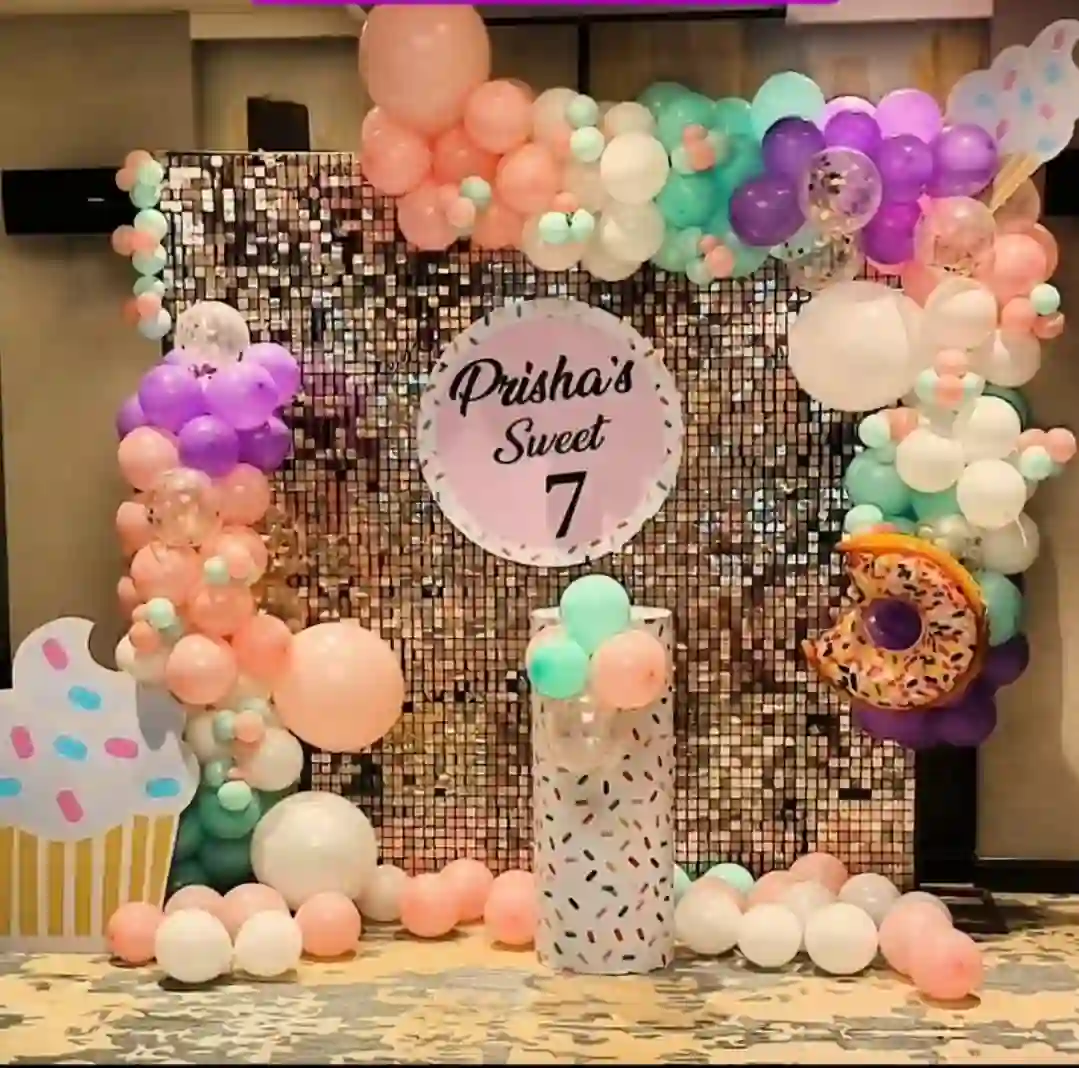 Silver sparkle panel birthday decoration